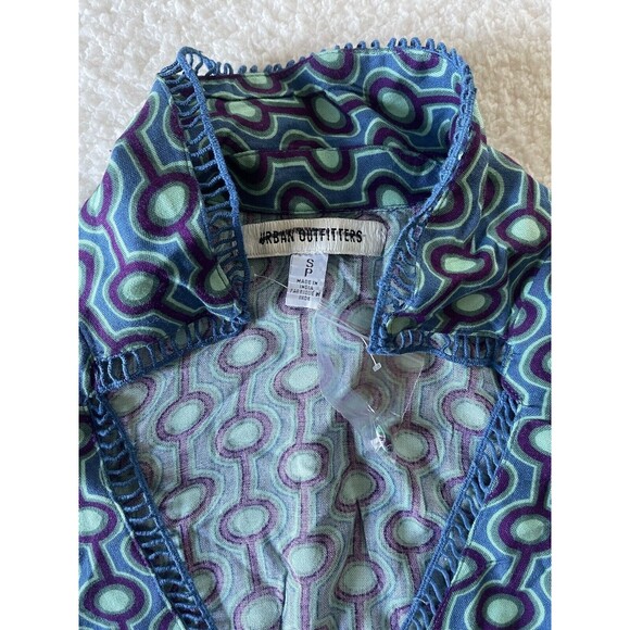 Urban Outfitters Blue Teal Retro Style Mini Dress Short Sleeve Size Small NWOT - Picture 2 of 10